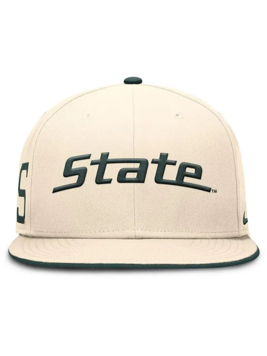 Мужская бейсболка Natural Michigan State Spartans Primetime True Performance Fitted Hat Nike — изображение 4 из 5, прозрачный