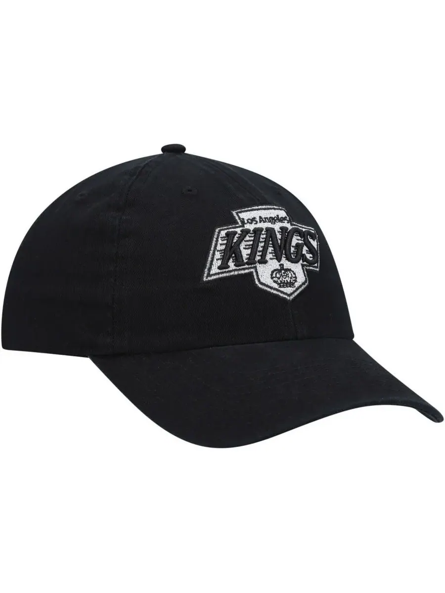 '47 Brand Мужская черная регулируемая бейсболка Los Angeles Kings Team Clean Up — изображение 3 из 4, черный