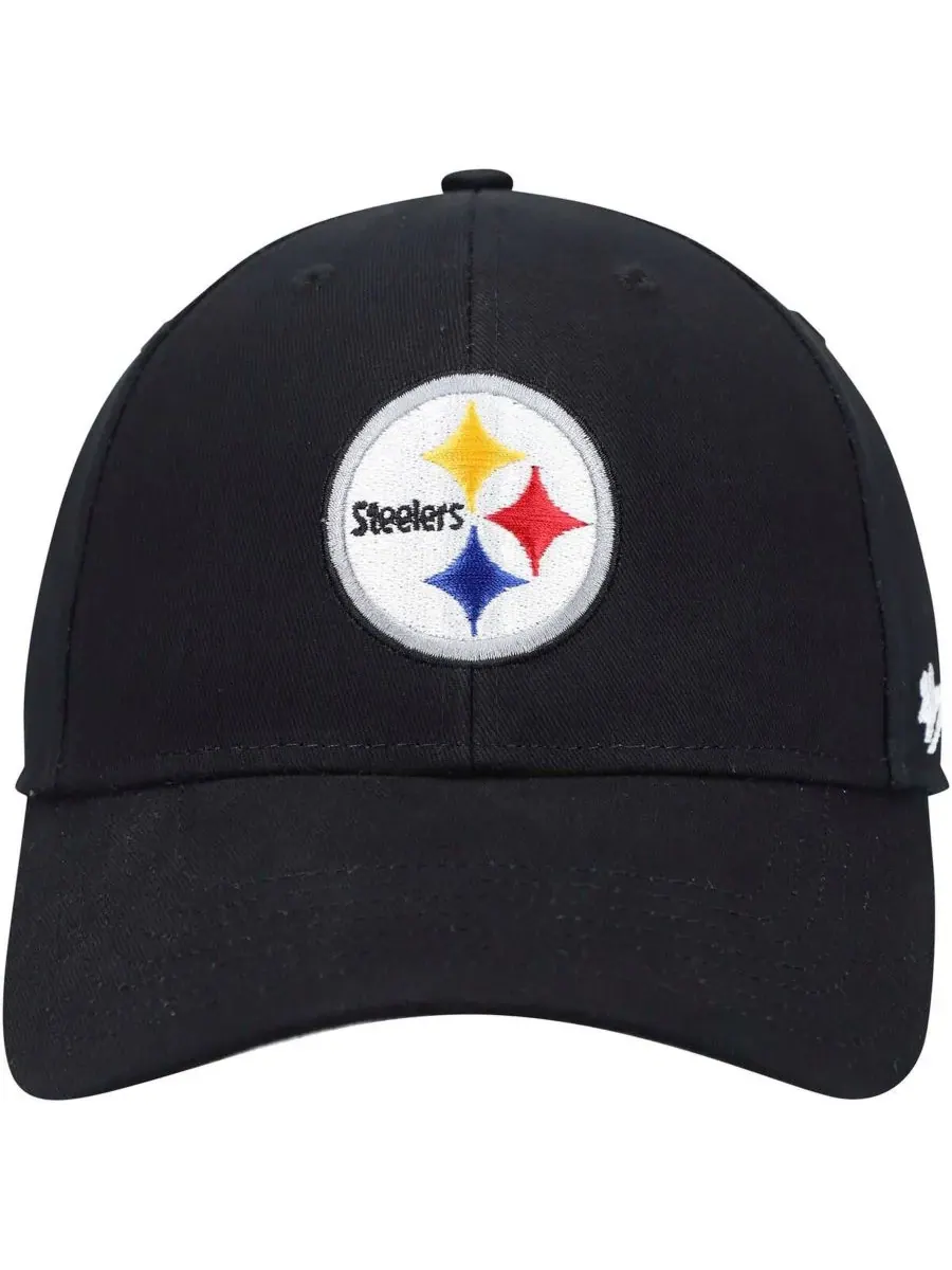 '47 Brand Детская черная регулируемая бейсболка Pittsburgh Steelers Basic MVP — изображение 2 из 4, черный