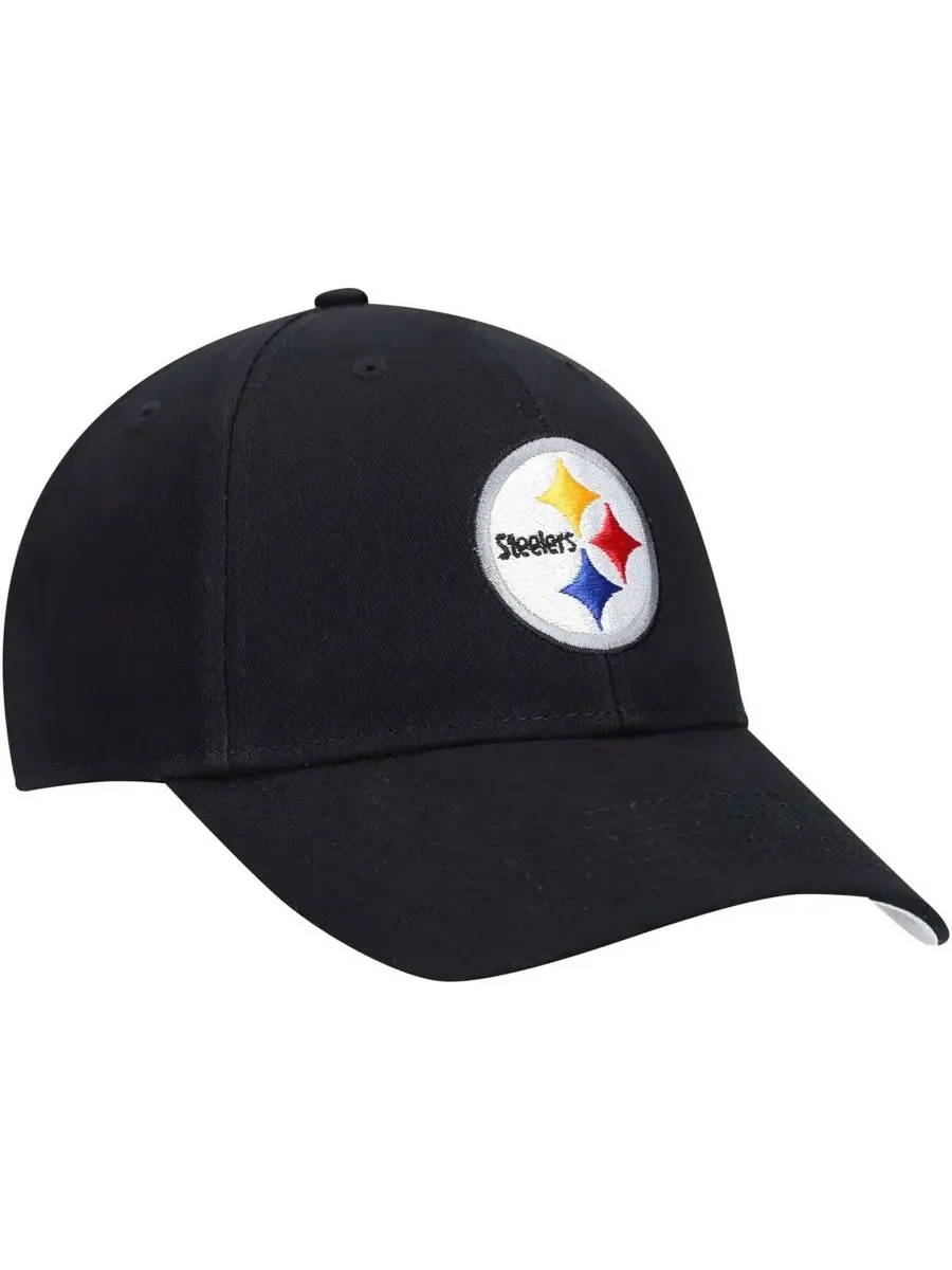 '47 Brand Детская черная регулируемая бейсболка Pittsburgh Steelers Basic MVP — изображение 3 из 4, черный