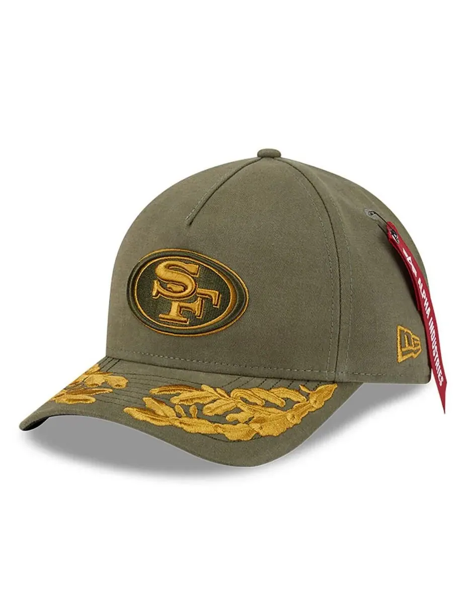 New Era Мужская регулируемая кепка Alpha Industries оливкового цвета с логотипом San Francisco — изображение 1 из 4