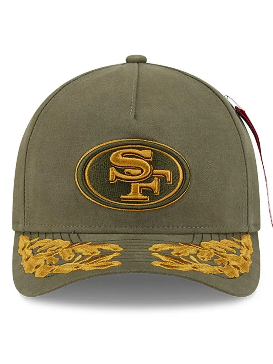 New Era Мужская регулируемая кепка Alpha Industries оливкового цвета с логотипом San Francisco — изображение 2 из 4