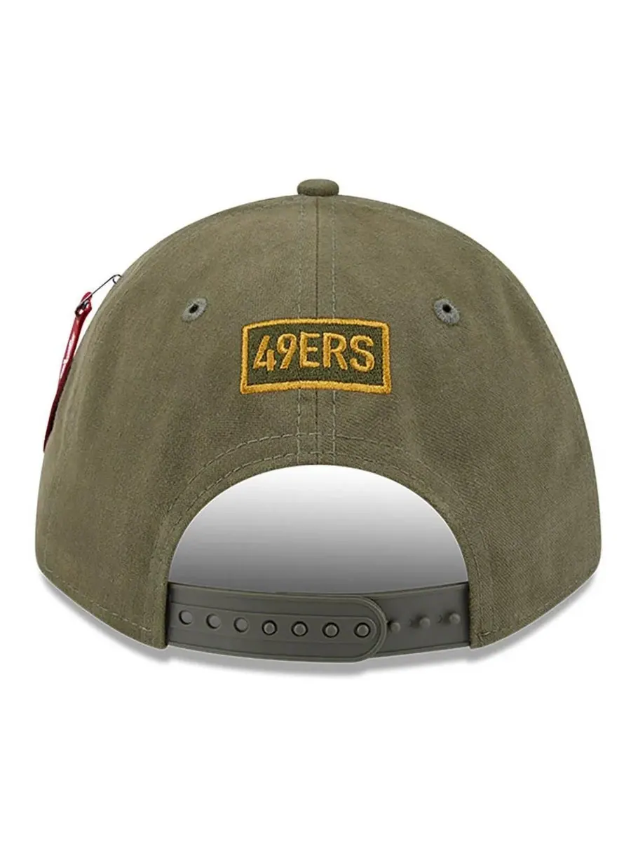 New Era Мужская регулируемая кепка Alpha Industries оливкового цвета с логотипом San Francisco — изображение 4 из 4