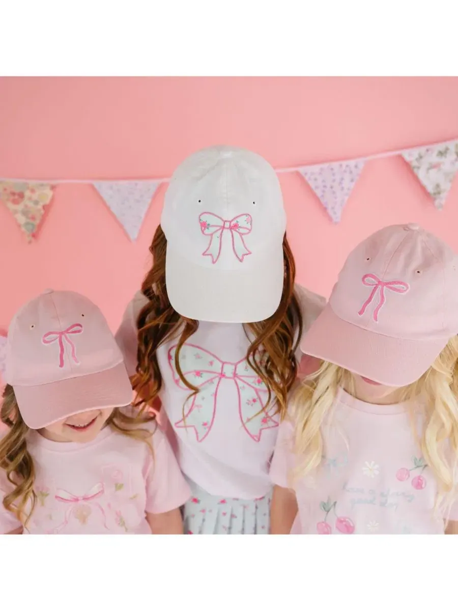 Детская бейсболка с вышитым бантом Sweet Wink — изображение 4 из 6, розовый