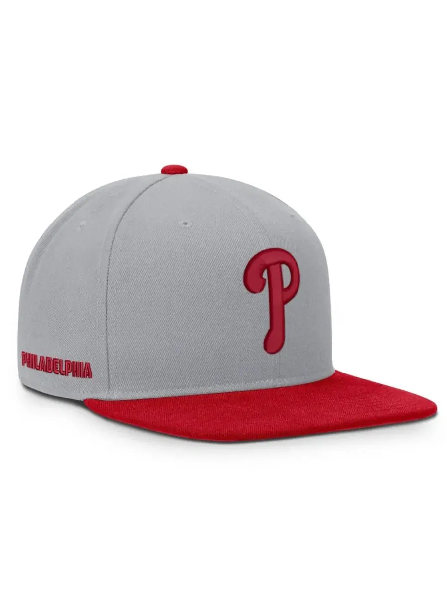 Кепка-снэпбек Philadelphia Phillies Primetime Pro Dri-FIT Nike — изображение 1 из 4, серый красный