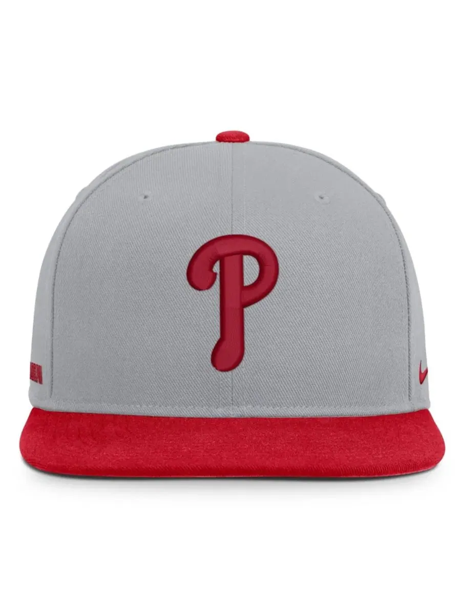 Кепка-снэпбек Philadelphia Phillies Primetime Pro Dri-FIT Nike — изображение 2 из 4, серый красный