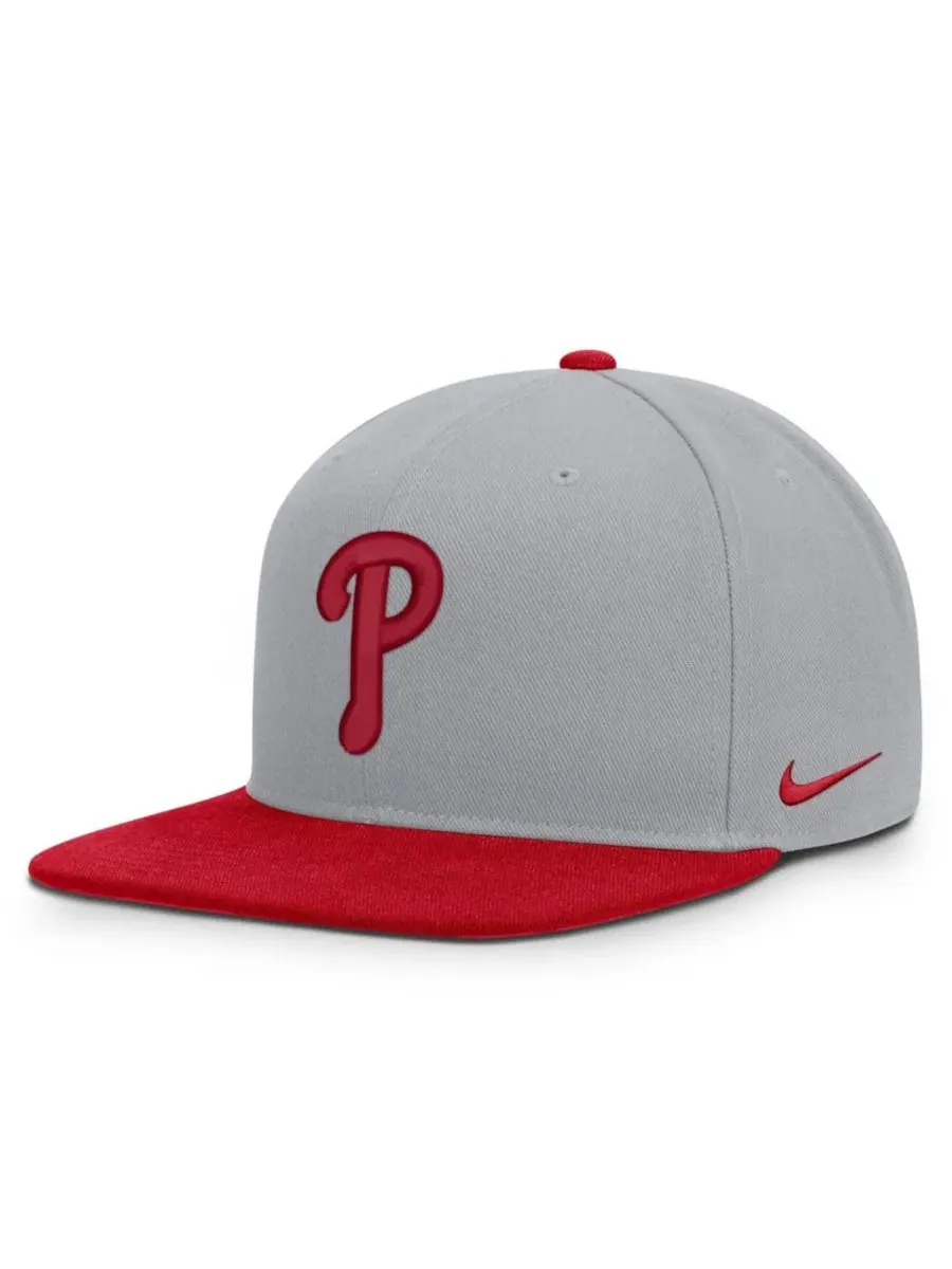 Кепка-снэпбек Philadelphia Phillies Primetime Pro Dri-FIT Nike — изображение 3 из 4, серый красный