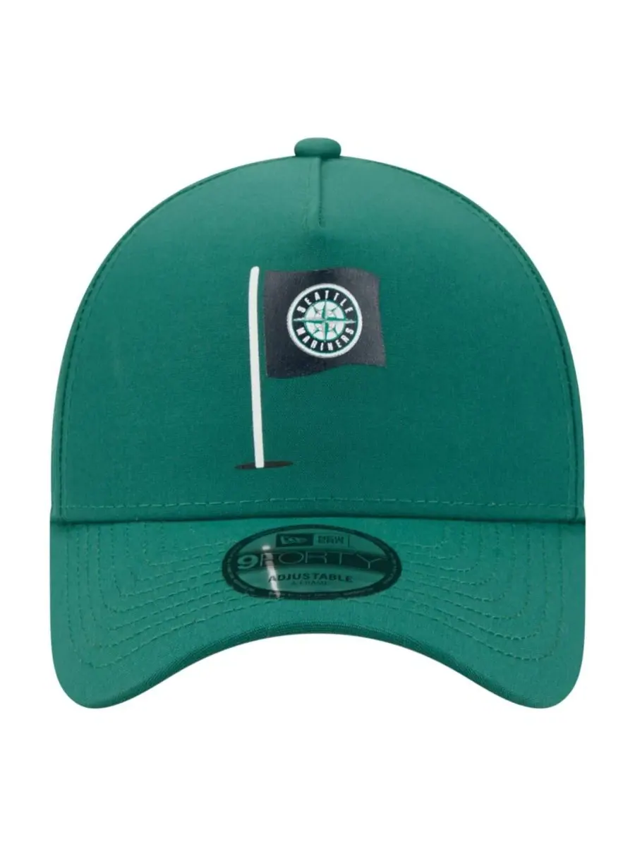Кепка с принтом команды Seattle Mariners, модель Pin Seeker 9FORTY A-Frame New Era — изображение 2 из 7, зеленый
