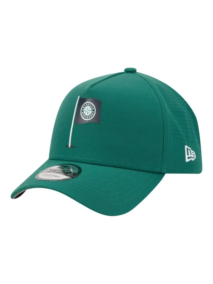 Кепка с принтом команды Seattle Mariners, модель Pin Seeker 9FORTY A-Frame New Era — изображение 3 из 7, зеленый