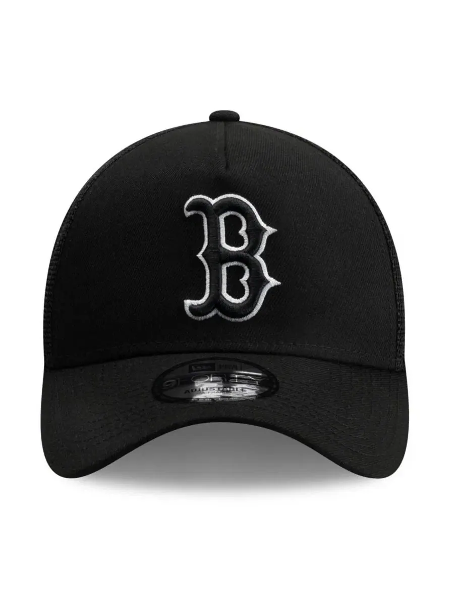 Кепка-тракер New Era 9FORTY A-Frame с вышивкой Boston Red Sox — изображение 2 из 5, черный