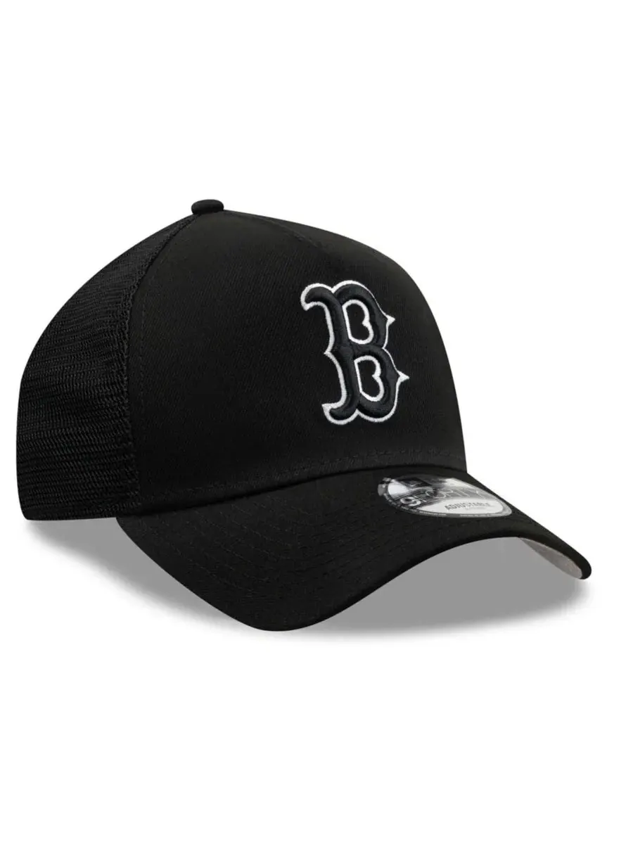 Кепка-тракер New Era 9FORTY A-Frame с вышивкой Boston Red Sox — изображение 3 из 5, черный