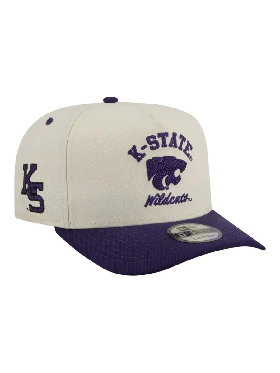 Кепка-снапбек с высокой тульей и принтом Kansas State Wildcats New Era — изображение 1 из 5, кремовый фиолетовый