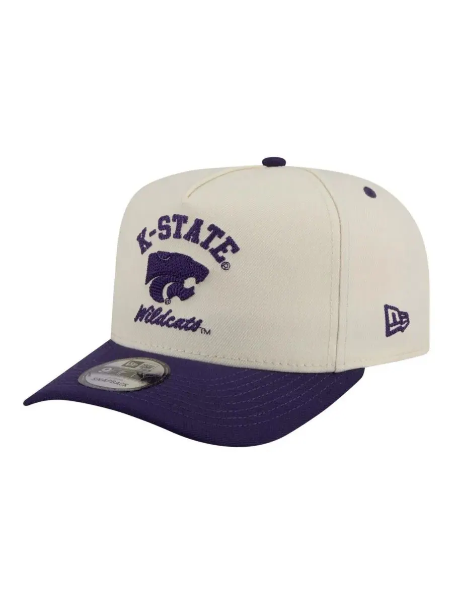 Кепка-снапбек с высокой тульей и принтом Kansas State Wildcats New Era — изображение 3 из 5, кремовый фиолетовый