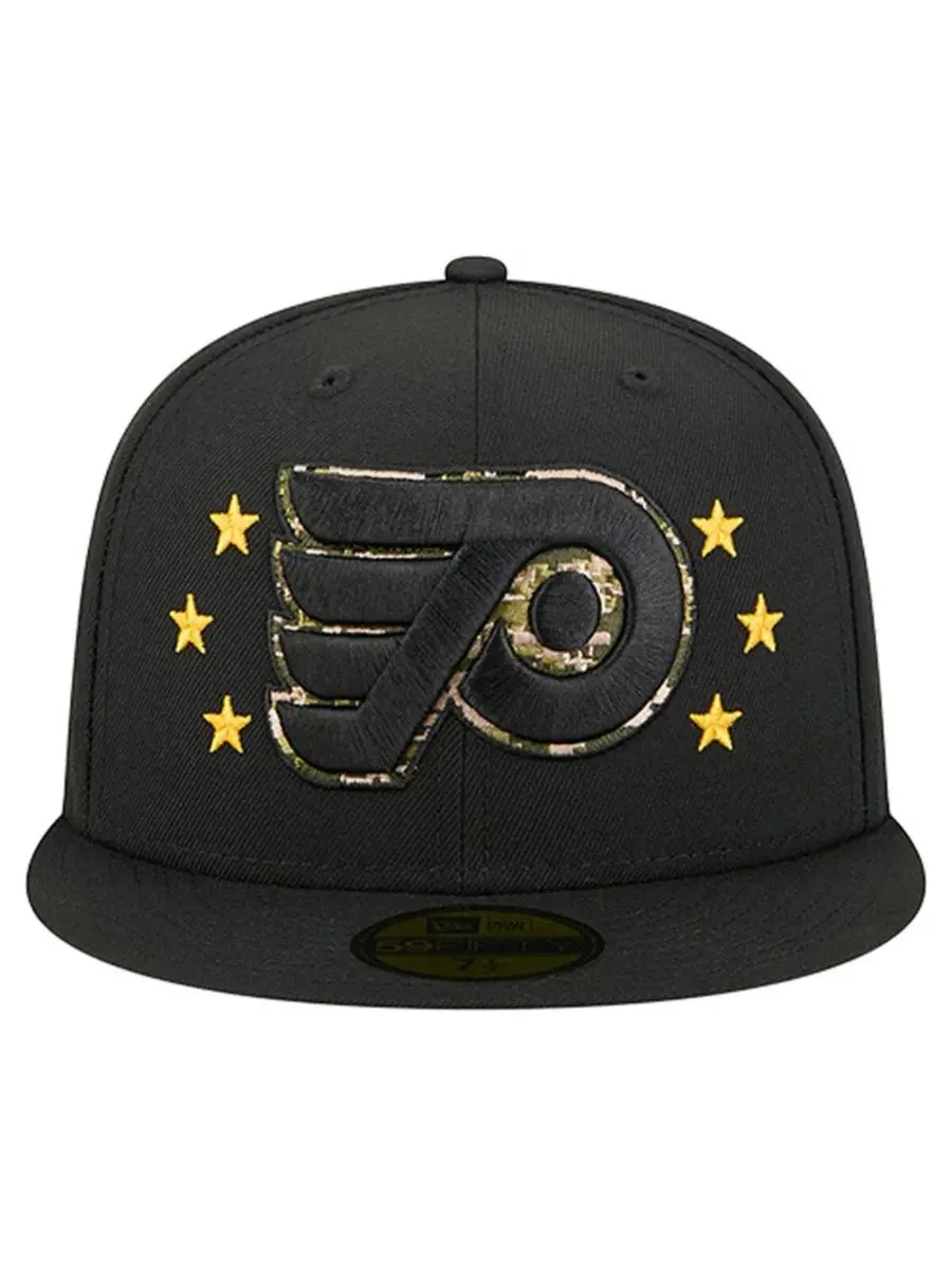 New Era Мужская черная бейсболка Philadelphia Flyers Military Appreciation Digital Camo Stars — изображение 2 из 4, черный