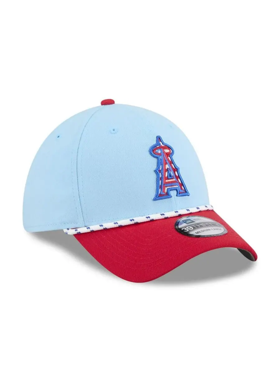 New Era Мужская светло-голубая/красная кепка Los Angeles Angels 2025 Fourth of July 39THIRTY Flex — изображение 2 из 4