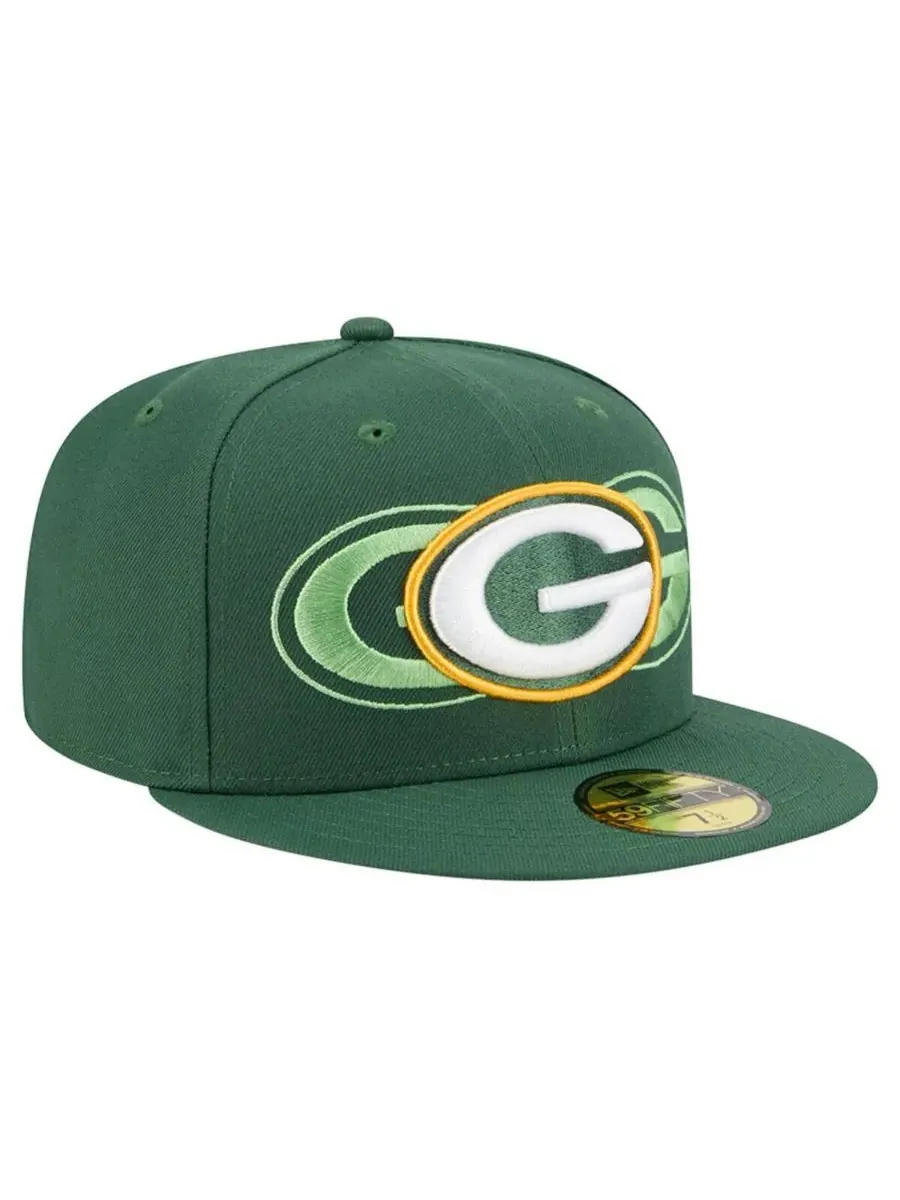 New Era Мужская бейсболка Green Bay Packers Tri-Hit 59FIFTY Fitted Hat — изображение 3 из 4, зеленый