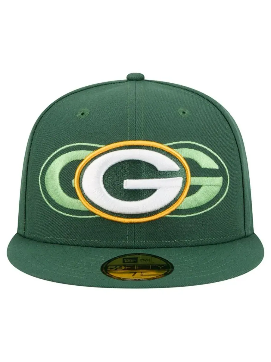 New Era Мужская бейсболка Green Bay Packers Tri-Hit 59FIFTY Fitted Hat — изображение 4 из 4, зеленый