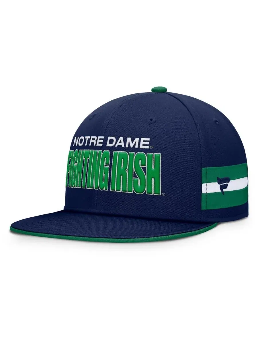 Мужская темно-синяя бейсболка Notre Dame Fighting Irish Pick Off Fanatics — изображение 1 из 4, темно-синий зеленый