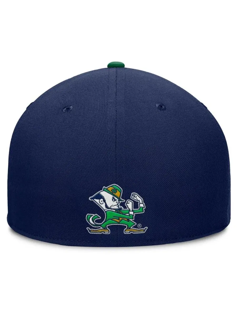 Мужская темно-синяя бейсболка Notre Dame Fighting Irish Pick Off Fanatics — изображение 2 из 4, темно-синий зеленый