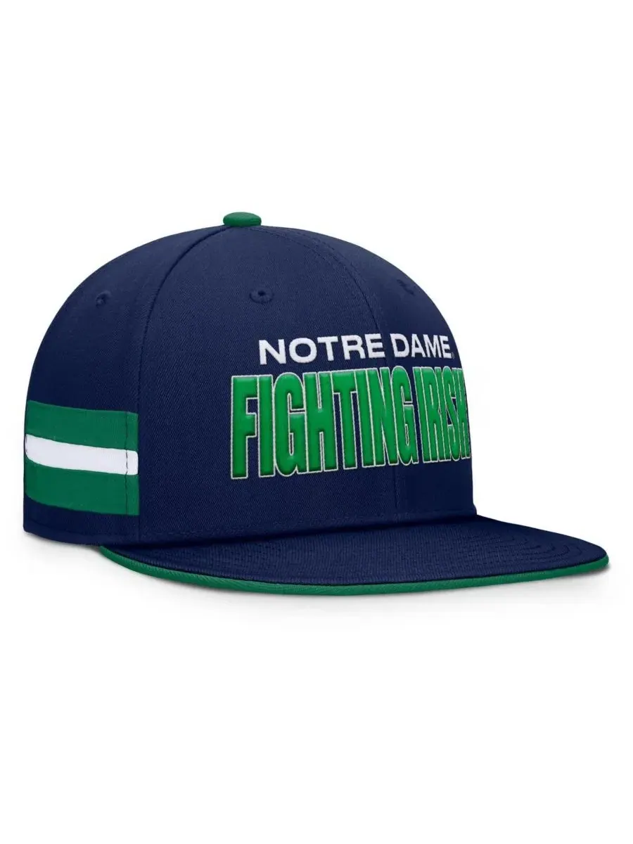 Мужская темно-синяя бейсболка Notre Dame Fighting Irish Pick Off Fanatics — изображение 3 из 4, темно-синий зеленый