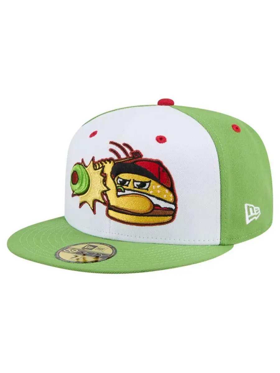 New Era Мужская белая кепка Lansing Lugnuts Theme Nights 59FIFTY Fitted Hat — изображение 1 из 4, белый