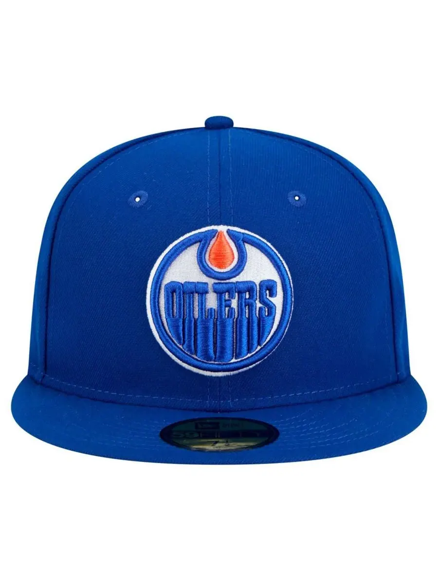 Мужская бейсболка Royal Edmonton Oilers Core 59FIFTY Fitted Hat New Era — изображение 2 из 5, королевский