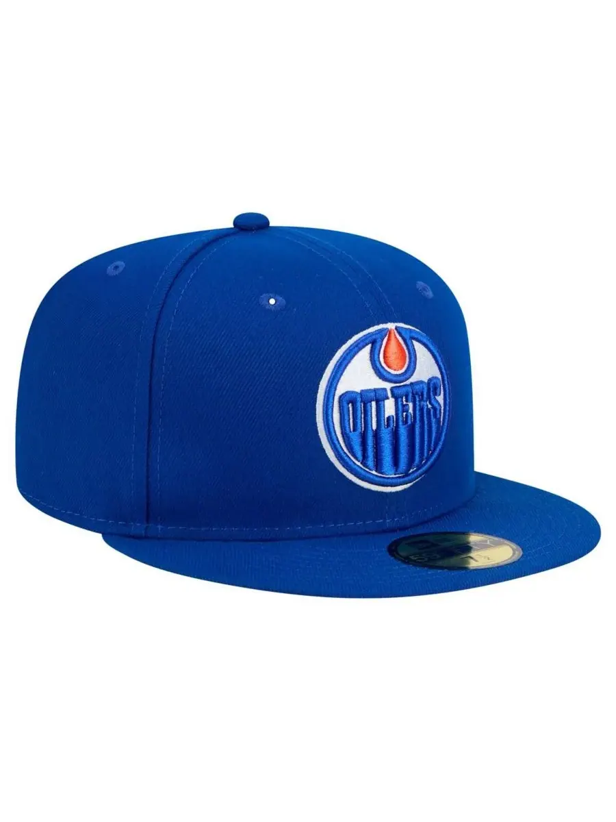 Мужская бейсболка Royal Edmonton Oilers Core 59FIFTY Fitted Hat New Era — изображение 3 из 5, королевский