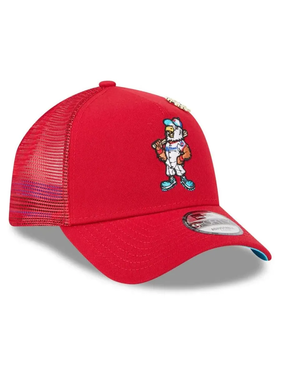 New Era Мужская красная регулируемая кепка-тракер Washington Nationals 2025 Big League Chew A-Frame — изображение 4 из 4
