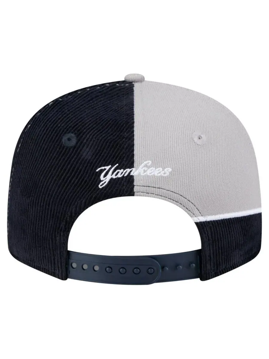 New Era Мужская кепка-бейсболка New York Yankees в стиле ретро из вельвета с разрезом — изображение 4 из 5, темно-синий серый