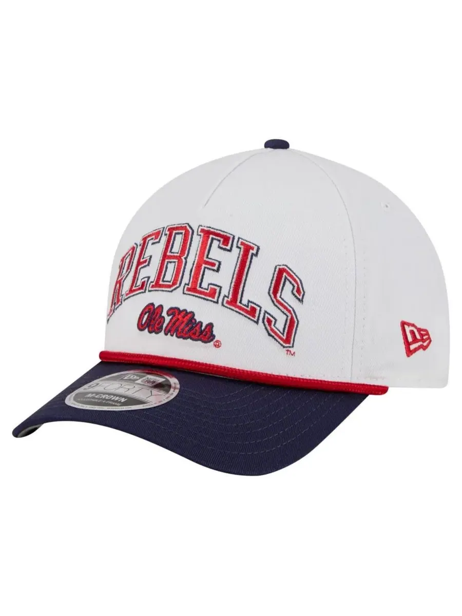New Era Мужская кепка Ole Miss Rebels A-Frame M-Crown с регулируемой высотой, бело-синяя, с — изображение 1 из 4