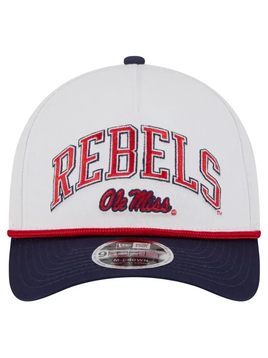 New Era Мужская кепка Ole Miss Rebels A-Frame M-Crown с регулируемой высотой, бело-синяя, с — изображение 4 из 4