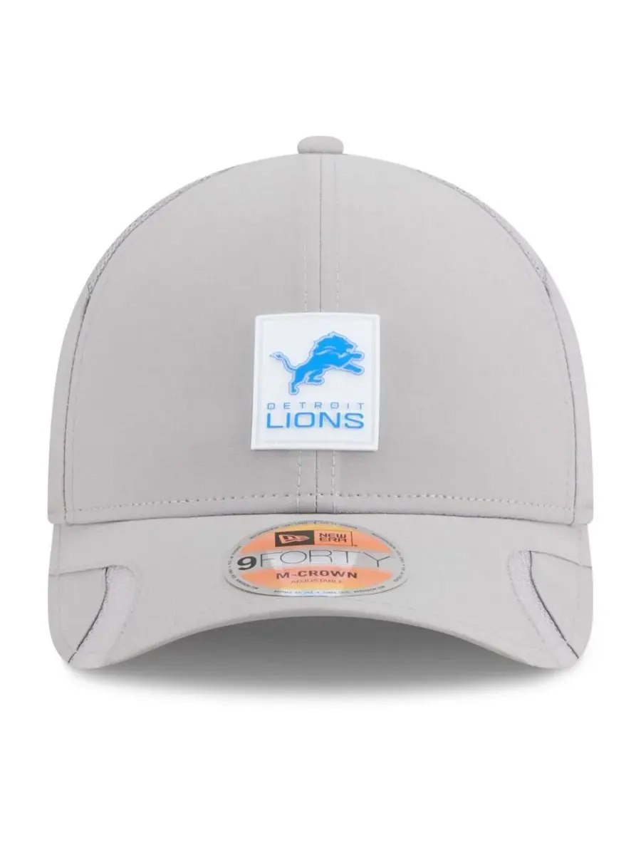 New Era Мужская серая регулируемая кепка Detroit Lions 2025 Sideline M-Crown 9FORTY — изображение 5 из 5, серый