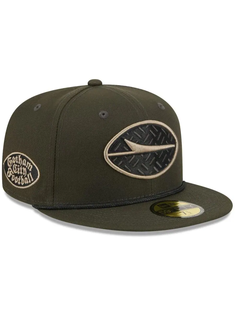New Era Мужская кепка Gotham Green New York Jets 2025 Rivalries Collection Sideline Rope 59FIFTY — изображение 3 из 5
