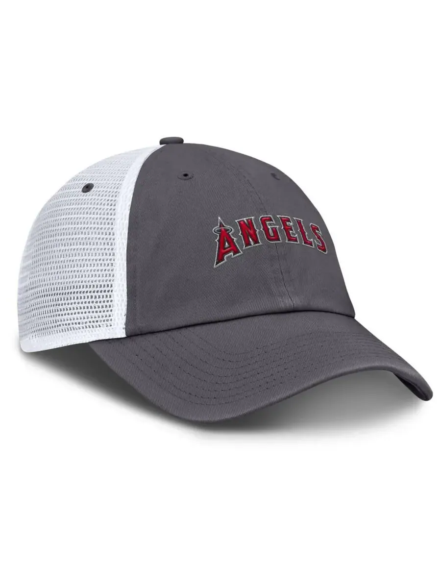 Nike Мужская серая регулируемая кепка-тракер с логотипом Los Angeles Angels — изображение 3 из 4, серый