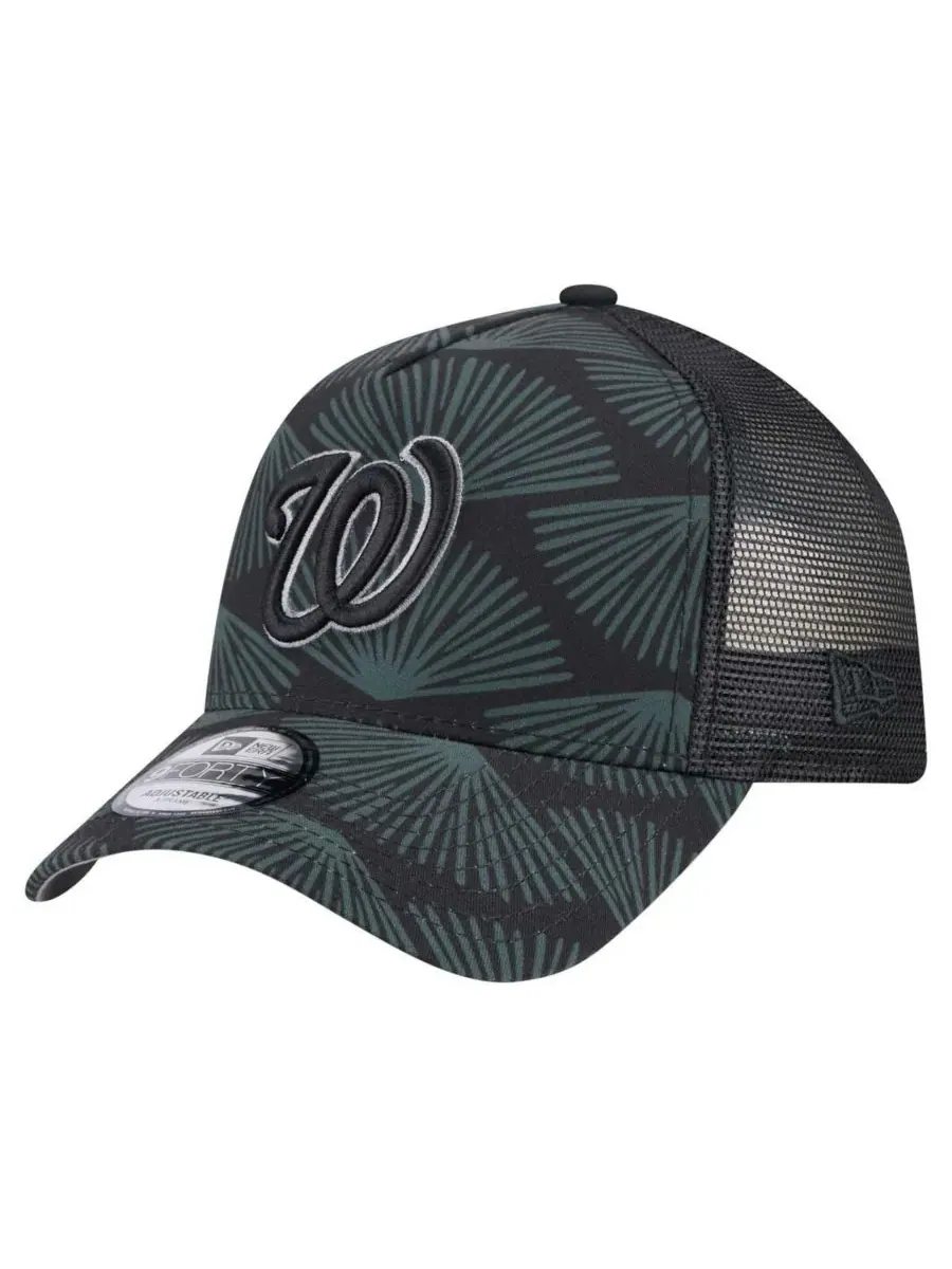New Era Мужская черная регулируемая кепка-тракер Washington Nationals 9FORTY A-Frame — изображение 1 из 4, черный