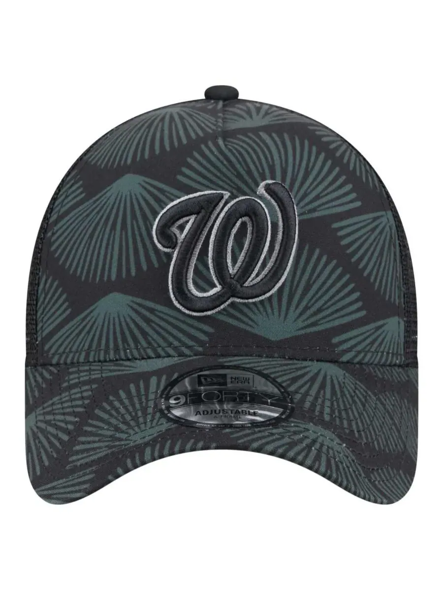 New Era Мужская черная регулируемая кепка-тракер Washington Nationals 9FORTY A-Frame — изображение 2 из 4, черный