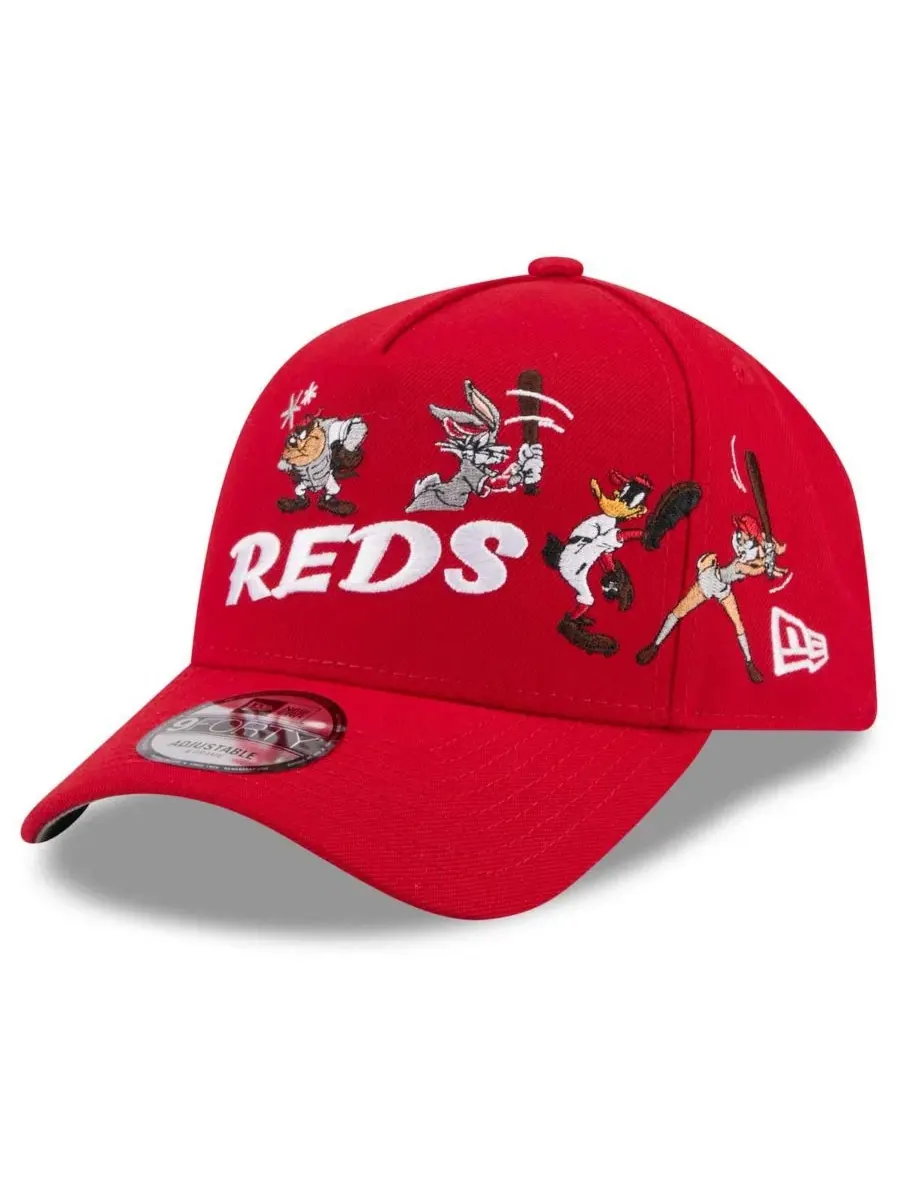 Кепка A-Frame 9FORTY с вышивкой Cincinnati Reds и Looney Tunes New Era — изображение 3 из 4, красный