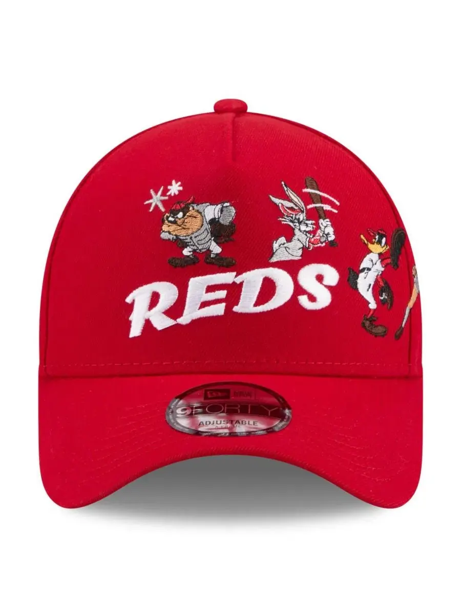 Кепка A-Frame 9FORTY с вышивкой Cincinnati Reds и Looney Tunes New Era — изображение 4 из 4, красный