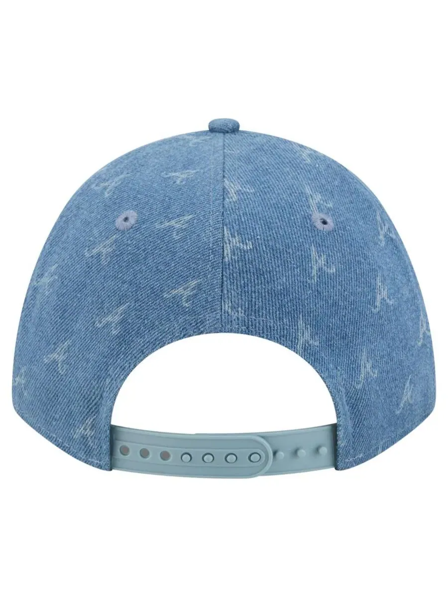 Бейсболка New Era A-Frame 9FORTY с вышивкой Atlanta Braves — изображение 3 из 5, джинсовый синий
