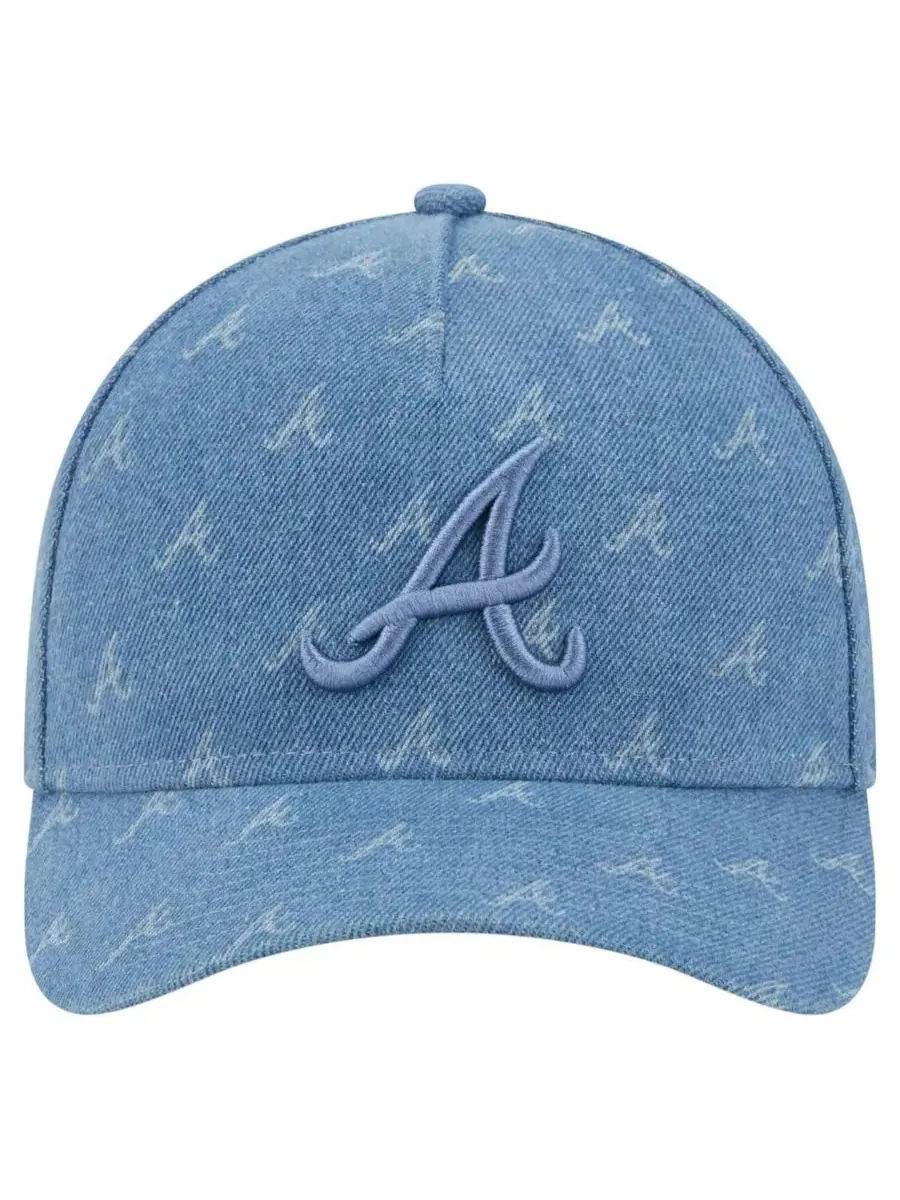 Бейсболка New Era A-Frame 9FORTY с вышивкой Atlanta Braves — изображение 5 из 5, джинсовый синий