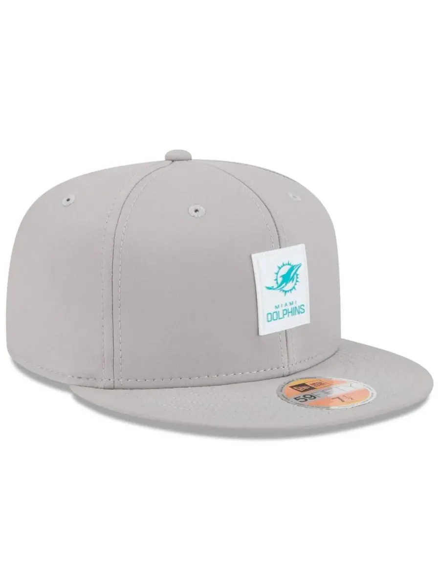 New Era Мужская серая бейсболка Miami Dolphins 2025 Sideline 59FIFTY — изображение 4 из 5, серый