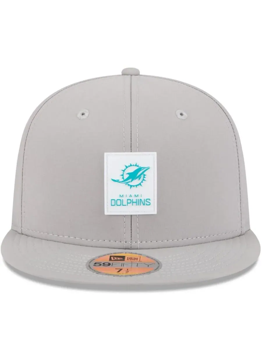 New Era Мужская серая бейсболка Miami Dolphins 2025 Sideline 59FIFTY — изображение 5 из 5, серый