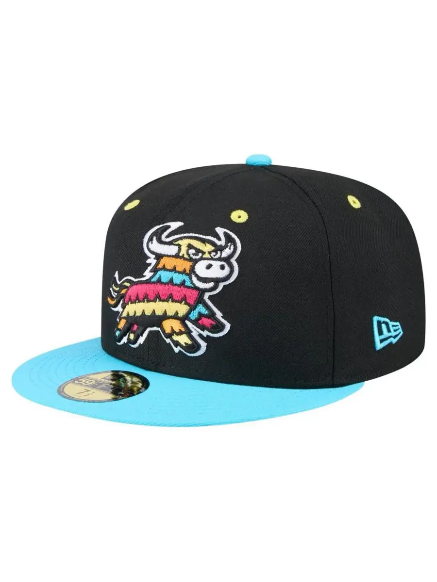 New Era Мужская шляпа черного/голубого цвета Erie SeaWolves Copa de la Diversion 59FIFTY — изображение 1 из 4, черный голубой