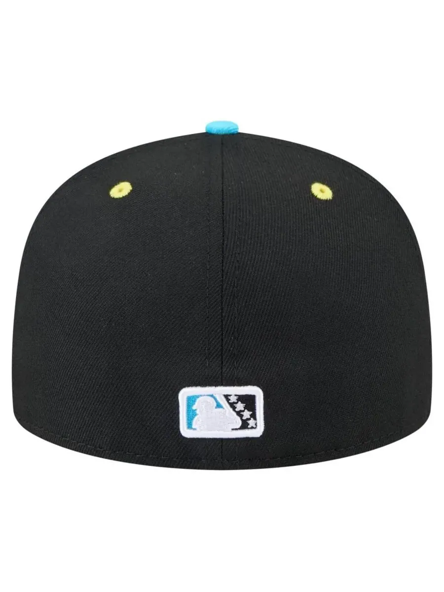 New Era Мужская шляпа черного/голубого цвета Erie SeaWolves Copa de la Diversion 59FIFTY — изображение 2 из 4, черный голубой