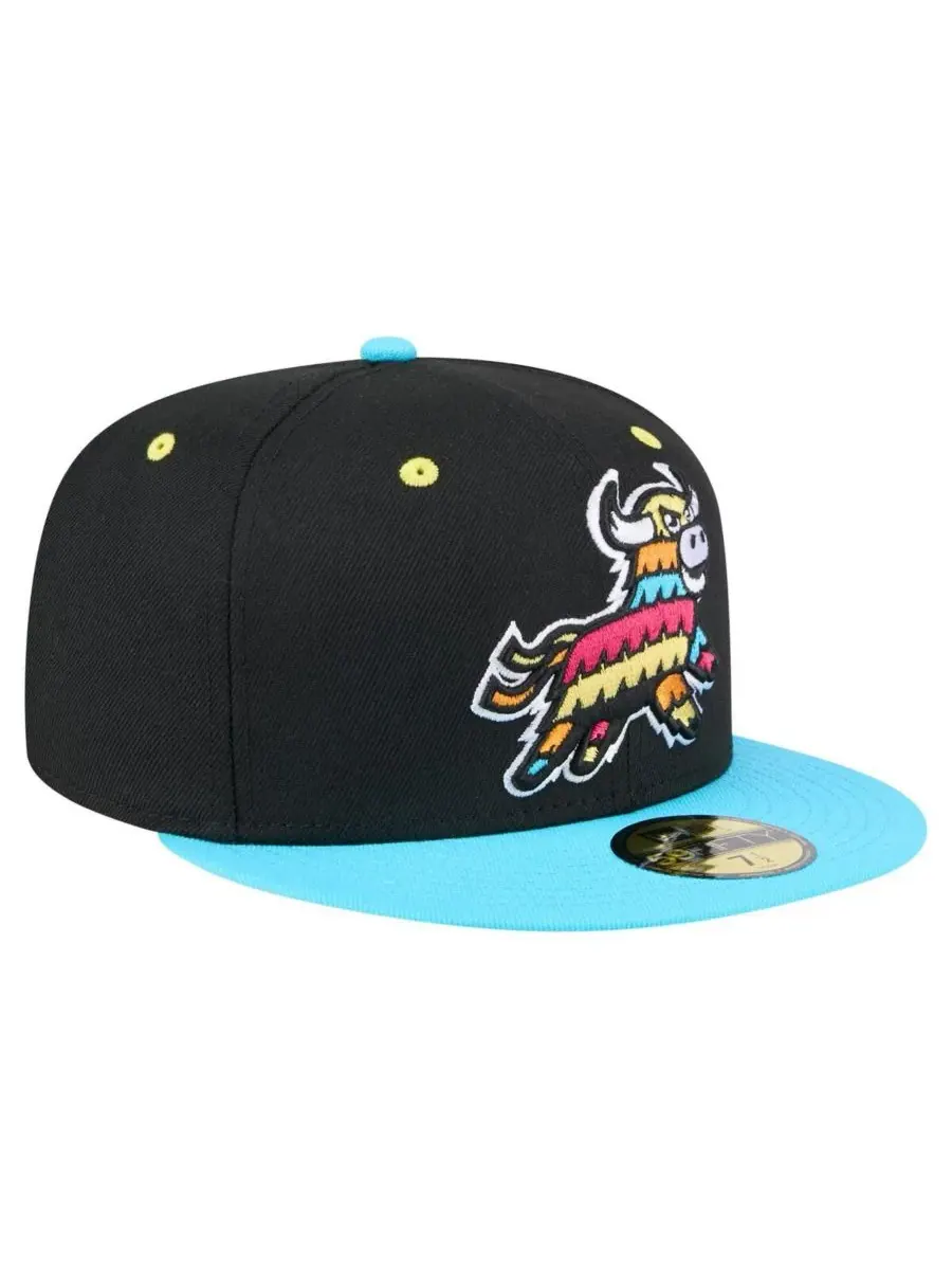 New Era Мужская шляпа черного/голубого цвета Erie SeaWolves Copa de la Diversion 59FIFTY — изображение 3 из 4, черный голубой