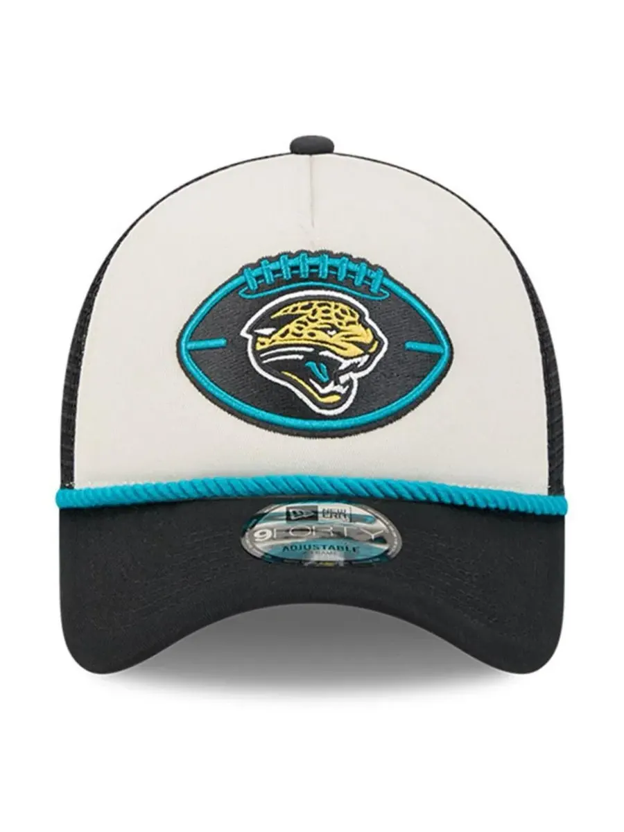 New Era Мужская регулируемая кепка-тракер Jacksonville Jaguars 2024 Sideline Historic 9FORTY — изображение 4 из 4, черный