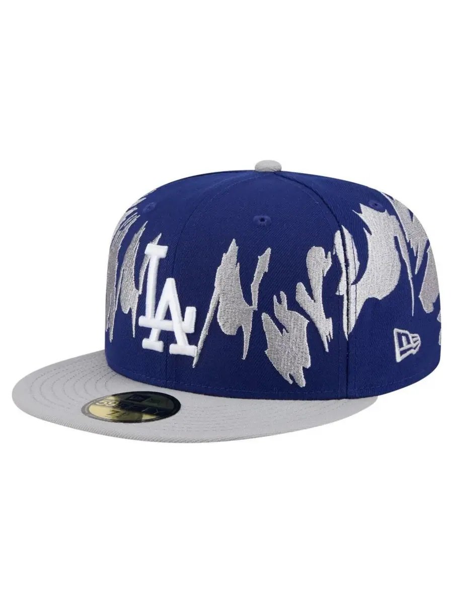New Era Мужская кепка 59FIFTY в стиле ретро с темно-синим и серым рисунком команды Los Angeles — изображение 1 из 5