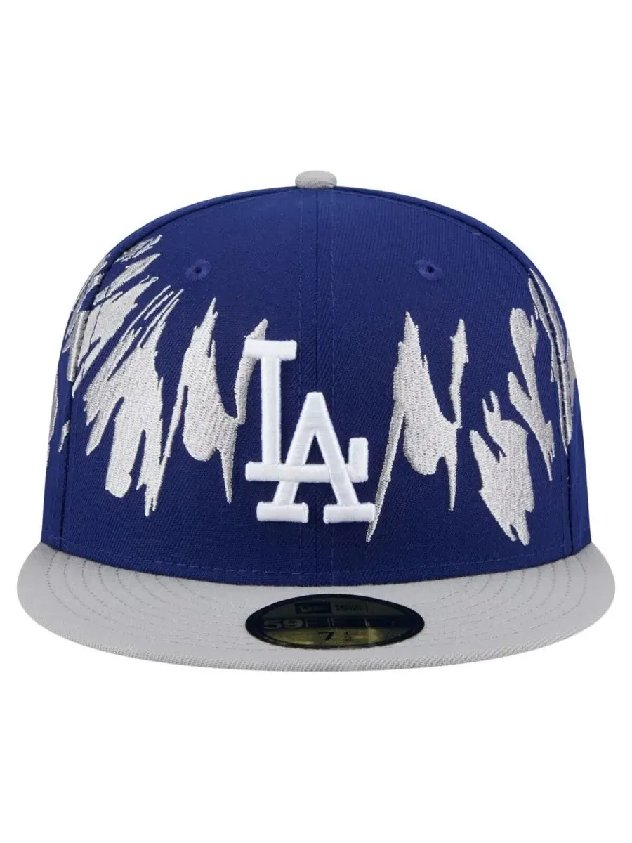 New Era Мужская кепка 59FIFTY в стиле ретро с темно-синим и серым рисунком команды Los Angeles — изображение 2 из 5