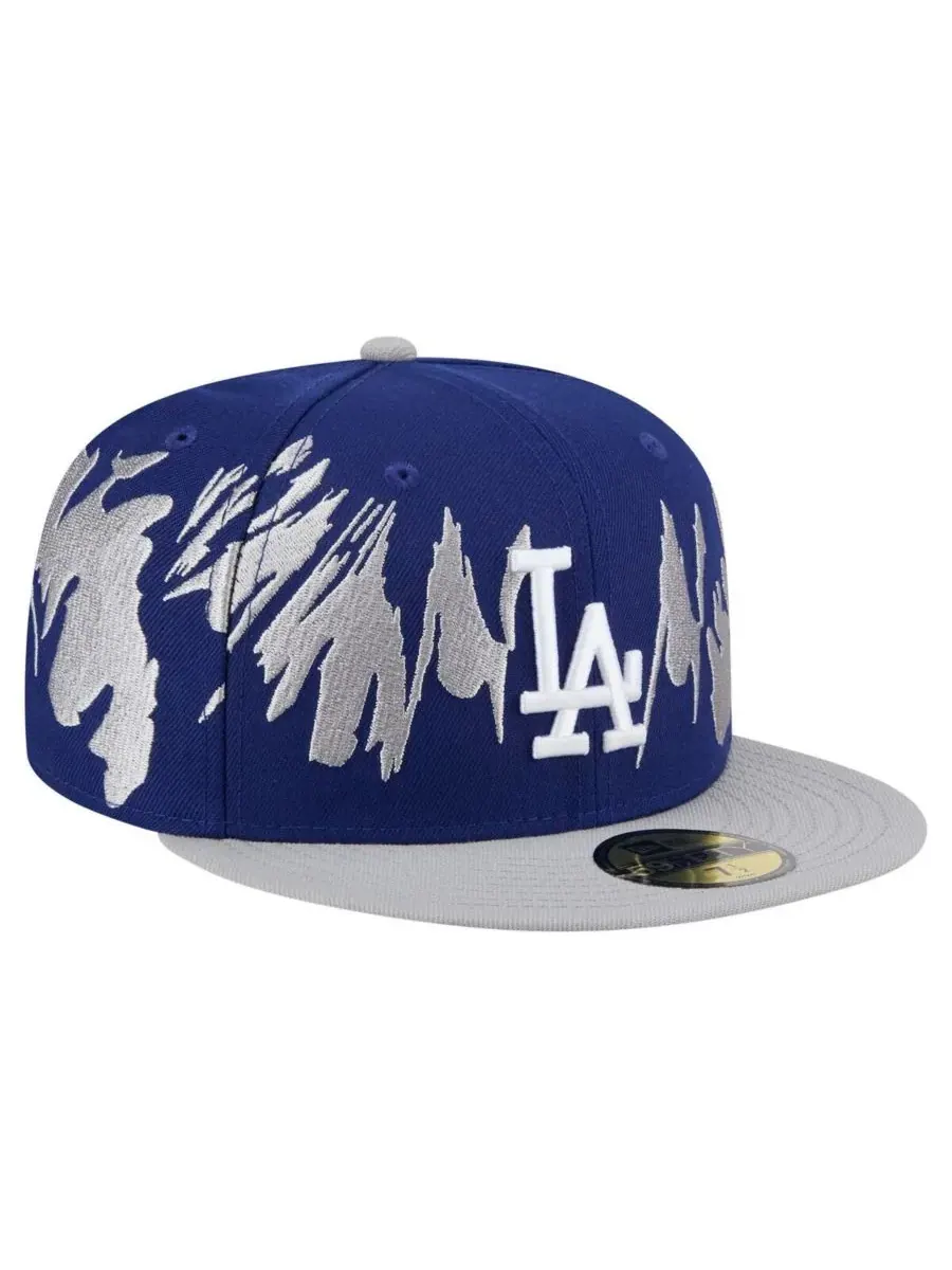 New Era Мужская кепка 59FIFTY в стиле ретро с темно-синим и серым рисунком команды Los Angeles — изображение 3 из 5