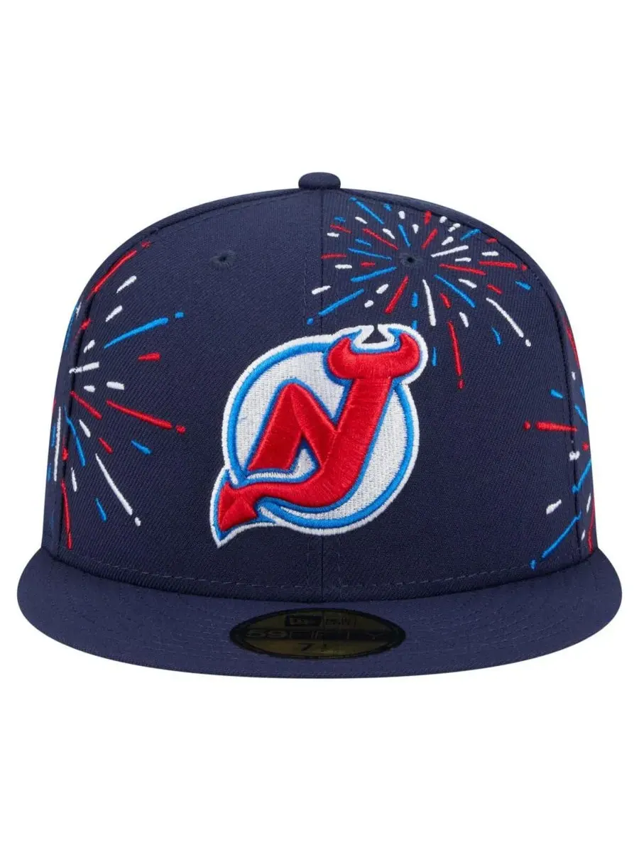 New Era Мужская темно-синяя бейсболка New Jersey Devils Americana Fireworks 59FIFTY — изображение 2 из 4, темно-синий
